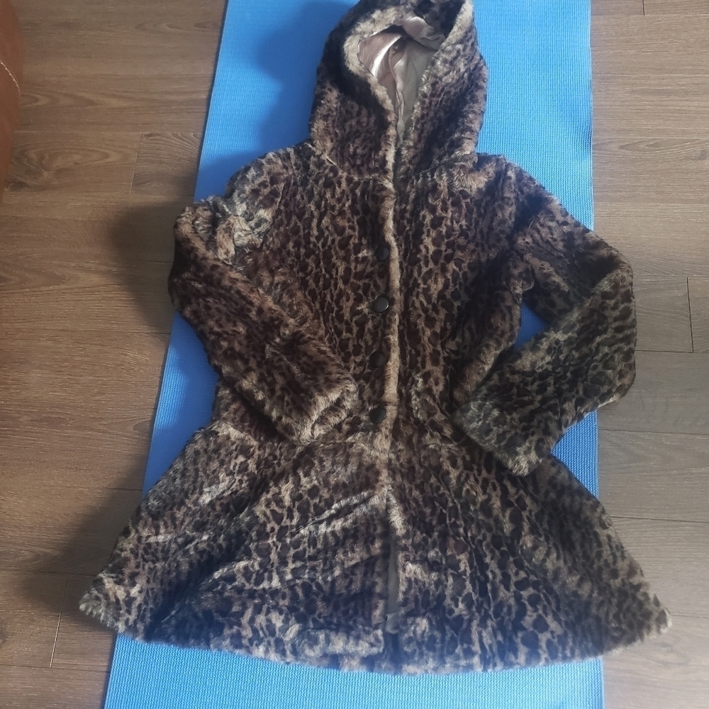 Free People Leopard Print Peplum Coat